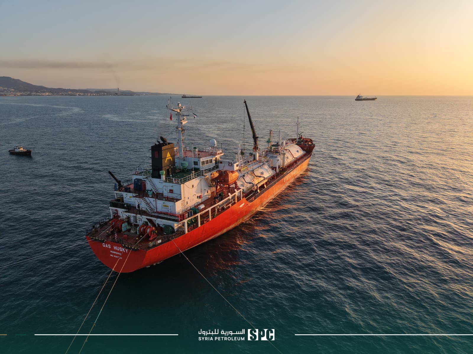 وصول ناقلة الغاز GAS HUSKY إلى مصب بانياس البحري.